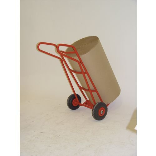 Flat toe plate sack trucks - With curved crossbars, on pneumatic tyred wheels