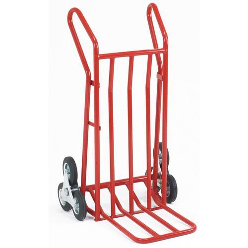 Steel folding toe plate stairclimbing sack trucks - fitted with 3 star wheels