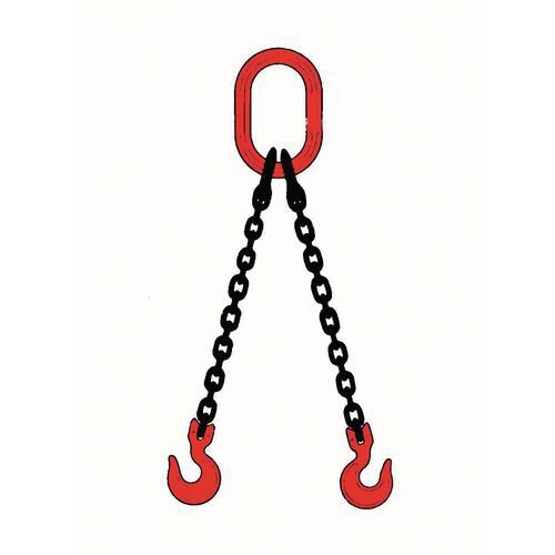 System 80 chain slings, 2m reach - with sling hooks, 10mm double chain