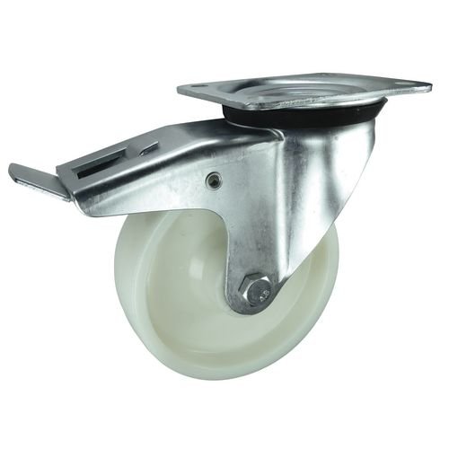 Castor, Fixed - Heavy Duty 200mm Dia. Nylon Wheel