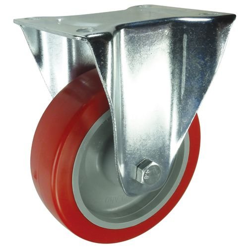Castor, Fixed - Heavy Duty 200mm Dia. Poly Wheel