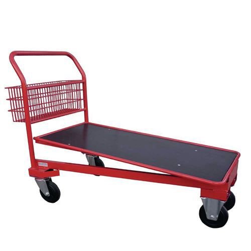 Nesting cash and carry trolley with basket, capacity 500kg & with basket