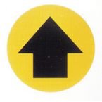 Floor Signs Blk Arr on Yell Background 430 mm