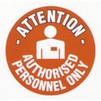 Floor Graphic Markers Authorised Personnel 430 mm Dia