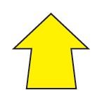 Warehouse Floor Signals Pack of 100 Arrow Shape 90 mm Dia yellow