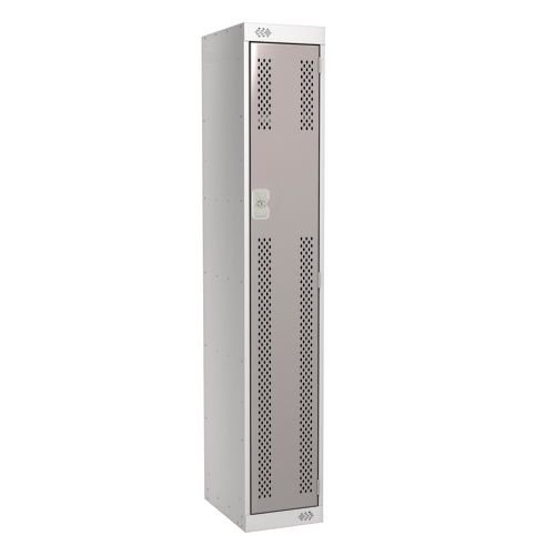 1 Door Perforated Locker - 1800H X 300W X 300D mm - Cam Lock - Door Colour Light Grey