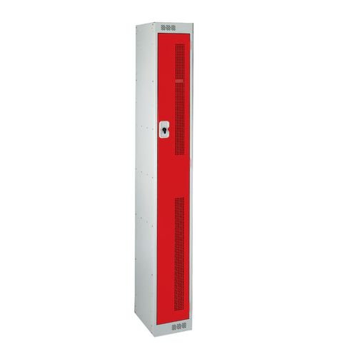 1 Door Perforated Locker - 1800H X 300W X 300D mm - Cam Lock - Door Colour Red