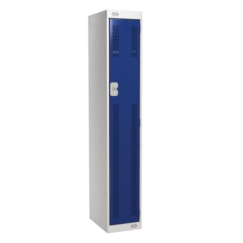 1 Door Perforated Locker - 1800H X 300W X 450D mm - Cam Lock - Door Colour Blue