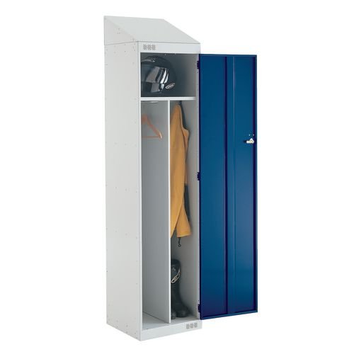 Locker Sloping Top Clean Dirty 1950X450X450 L.Grey/Blue Door