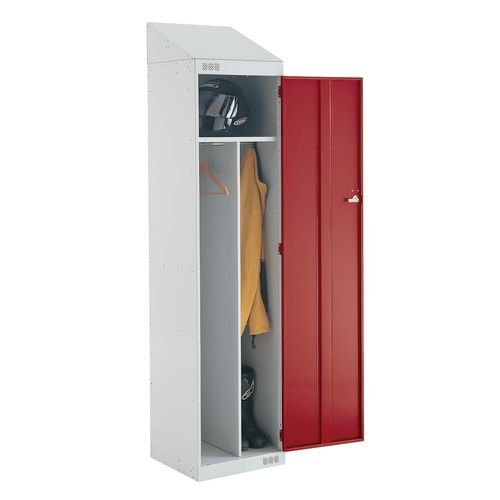 Locker Sloping Top Clean Dirty 1950X450X450 L.Grey/Red Door