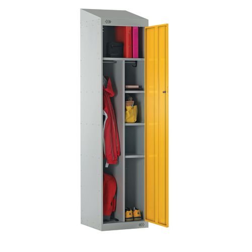 Locker Sloping Top Nurses 1950X450X450 L.Grey/Yellow Dr