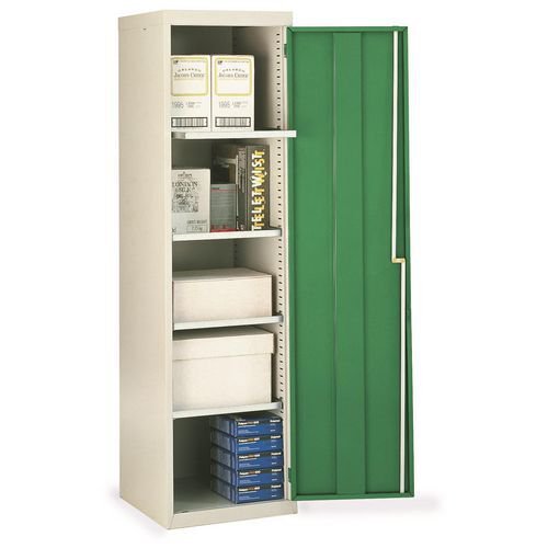 Single & double door utility cupboards  Single door,  4 shelves - choice of four colours