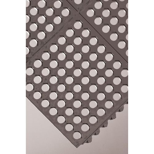 Rubber interlocking floor tiles - Grid surface