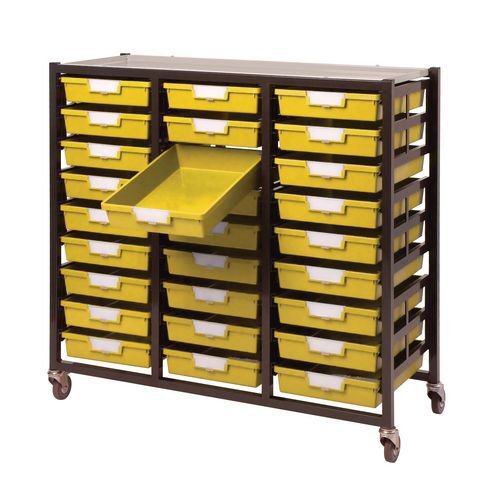 Premium mobile tray storage racks - A4 size trays 9 shallow traysper column in 2 or 3 cloumn units