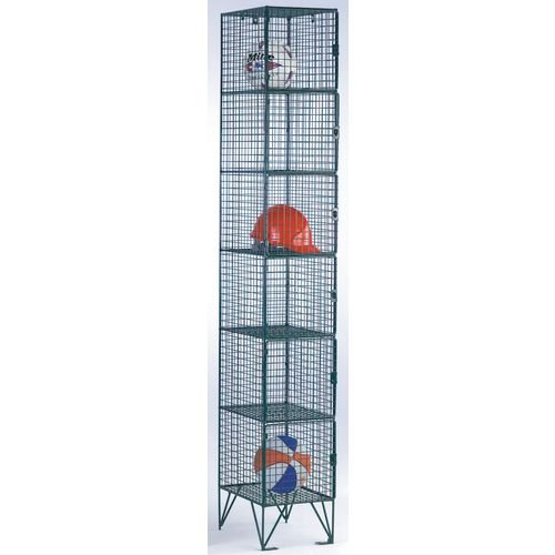 Locker - Coloured Wire Mesh Standard 1Comp. + Doors Grey