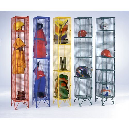 Locker - Coloured Wire Mesh Standard 2Comp. + Doors Grey