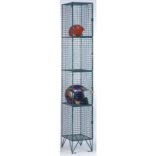 Locker - Coloured Wire Mesh Standard 6Comp. + Doors Green