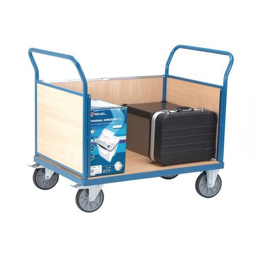 Fetra snag-free platform trucks with two panel ends and one side, 1000 x 700mm