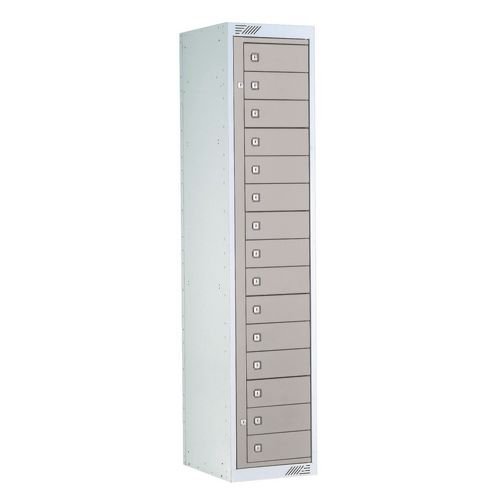 Locker - Flat Garment 15 Comp Std.Colour L.Grey Door