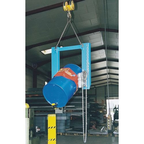 Drum tilter & hoist, crank handle operation