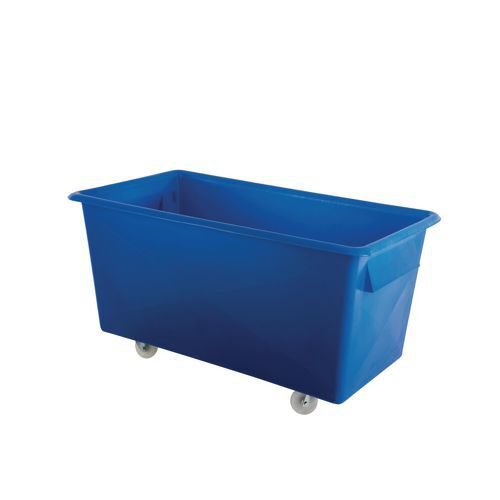 Slingsby tapered plastic container trucks with handles, capacity 412 litres