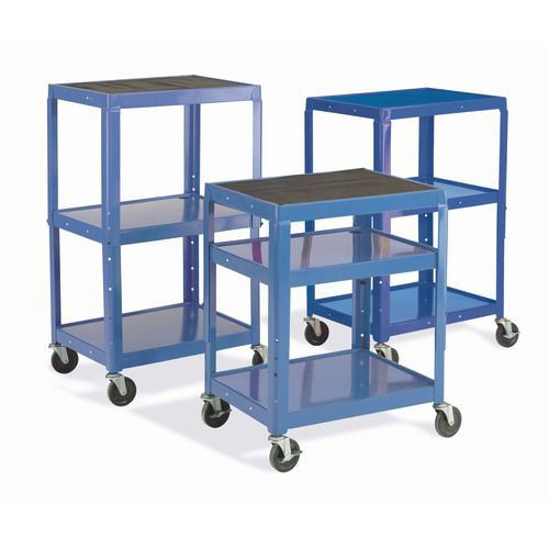Adjustable height trolley, blue