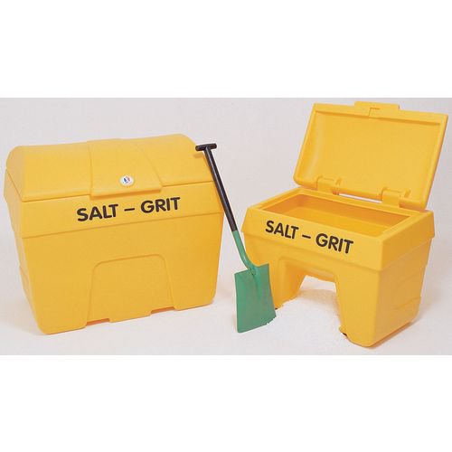 Salt/Grit Bin with Hopper Feed 200 Litre Yellow 317060 WE08639