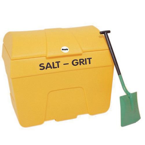 Providing you with an easier way to store a large amount of salt or grit, this bin ensures that you are never caught short when it is snowy or icy. The bright yellow design allows you to locate the bin from afar, even if it is snowing heavily. Made from medium density polyethylene, each of these bins is resistant to corrosion and rust, ensuring the integrity of the salt. The 400 litre capacity is suitable for up to 16 x 25kg salt bags.