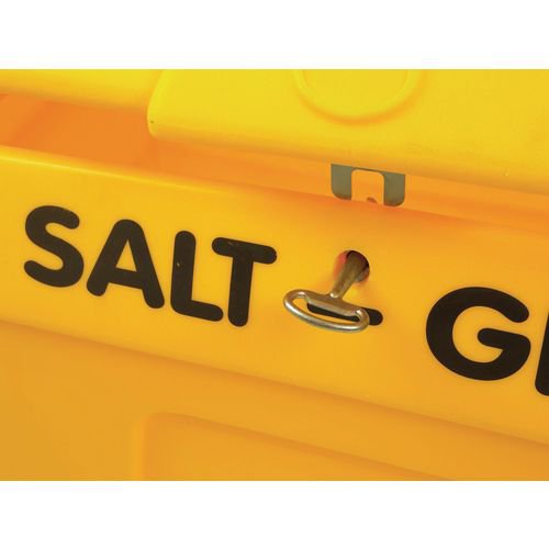 Providing you with an easier way to store a large amount of salt or grit, this bin ensures that you are never caught short when it is snowy or icy. The bright yellow design allows you to locate the bin from afar, even if it is snowing or raining heavily. Made from medium density polyethylene, this bin is resistant to corrosion and rust, ensuring the integrity of the salt. The 400 litre capacity is suitable for up to 16 x 25kg salt bags.
