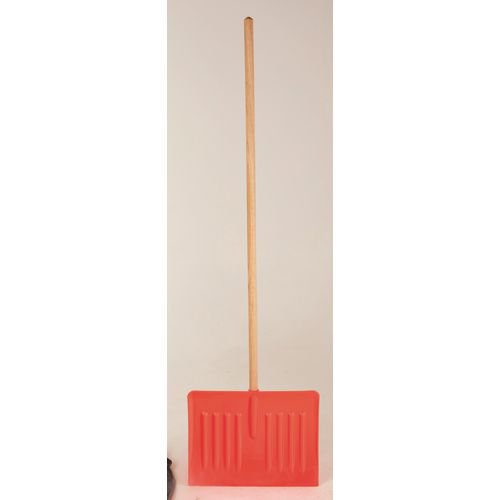 Orange Winter Snow Shovel/Pusher With Wooden Pole 317595 De-Icing Equipment WE08799