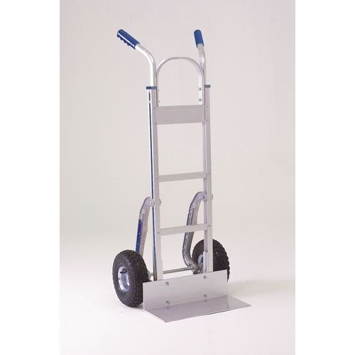 Aluminium sack truck with fixed solid toe plate, handles & stair glides