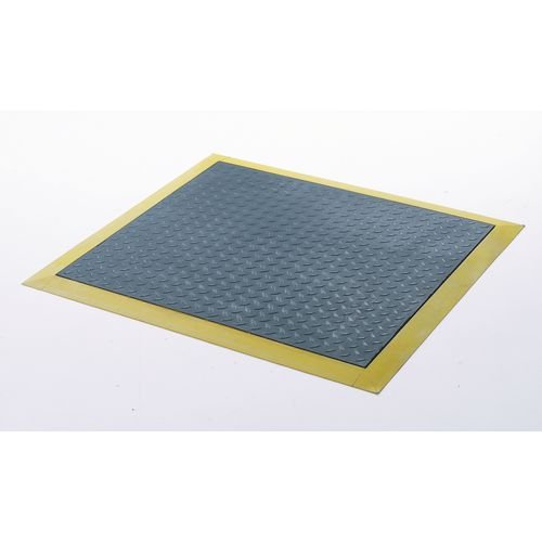 Matting - Fatigue Checker Pack Of 2 Individual Mat, Black/Yellow