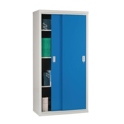 Sliding door cupboards - Solid door 1829mm high, 915mm wide - Blue door