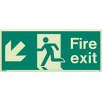 Fire Exit Single Sided Signs for Large Buildings 250 X 600