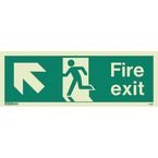 Sign-fire Exit Escape Up Left Photo Lum 200 X 450 mm Rigid