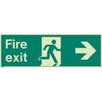 Fire Exit Single Sided Signs for Large Areas 300 X 900 mm