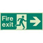 Fire Exit Single Sided Signs for Large Buildings 250 X 600