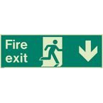 Fire Exit Single Sided Signs for Large Areas 300 X 900 mm
