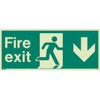 Fire Exit Single Sided Signs for Large Buildings 250 X 600