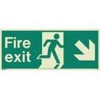 Fire Exit Single Sided Signs for Large Buildings 250 X 600