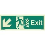 Sign Fire Exit 150 X 400 Photoluminescent Rigid