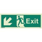 Sign-exit Escape Low Left Aaa Photo Lum 200 X 450 mm Rigid