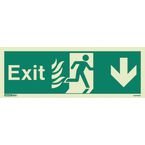 Sign Fire Exit 200 X 450 Photoluminescent Rigid