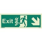 Sign Fire Exit 200 X 450 Photoluminescent Rigid