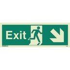 Sign-exit Escape Low Right Aaa Photo Lum 200 X 450 mm Rigid