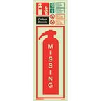 Extinguisher Missing Signs 450 X 200 Rigid