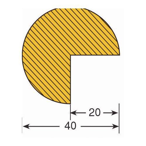 Foam impact protectors - edge - semi-circular