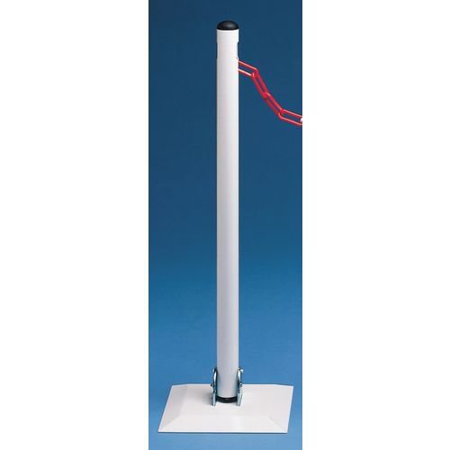 Collapsible steel post for plastic chain