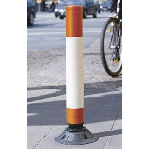 Flexible plastic post with optional base