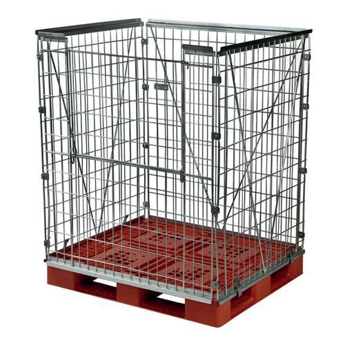 Folding and stackable mesh pallet retention units